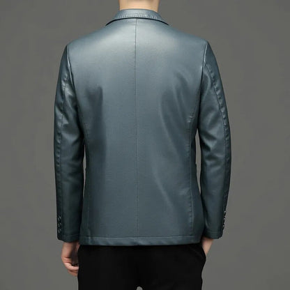 Men's Leather Business Coat